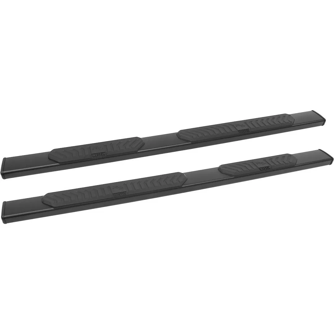 28-51025 – WESTIN Nerf Bar, With Step Pads 5 Inch Oval Straight Powder Coated Black Aluminum With Black End Caps Rock...